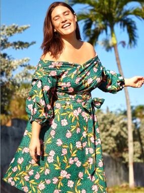 Plus-size floral dress